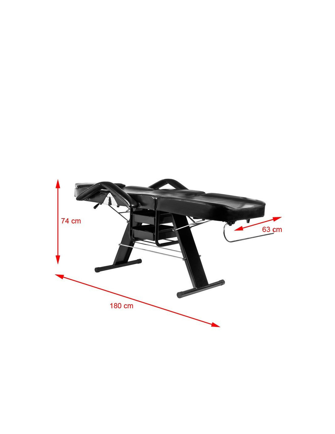 FOTEL KOSMETYCZNY A 202 Z KUWETAMI CZARNY