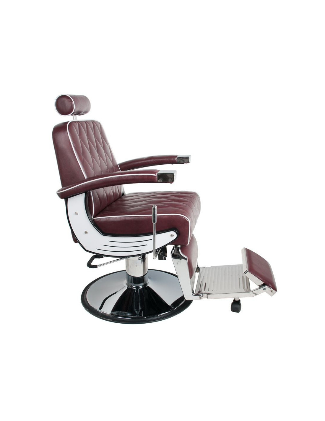 Imperial Bordeaux Barberstuhl – Retro-Charme & professionelle Ergonomie 