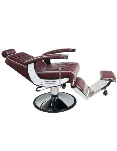Silla de barbero Imperial Bordeaux: estilo retro y ergonomía profesional