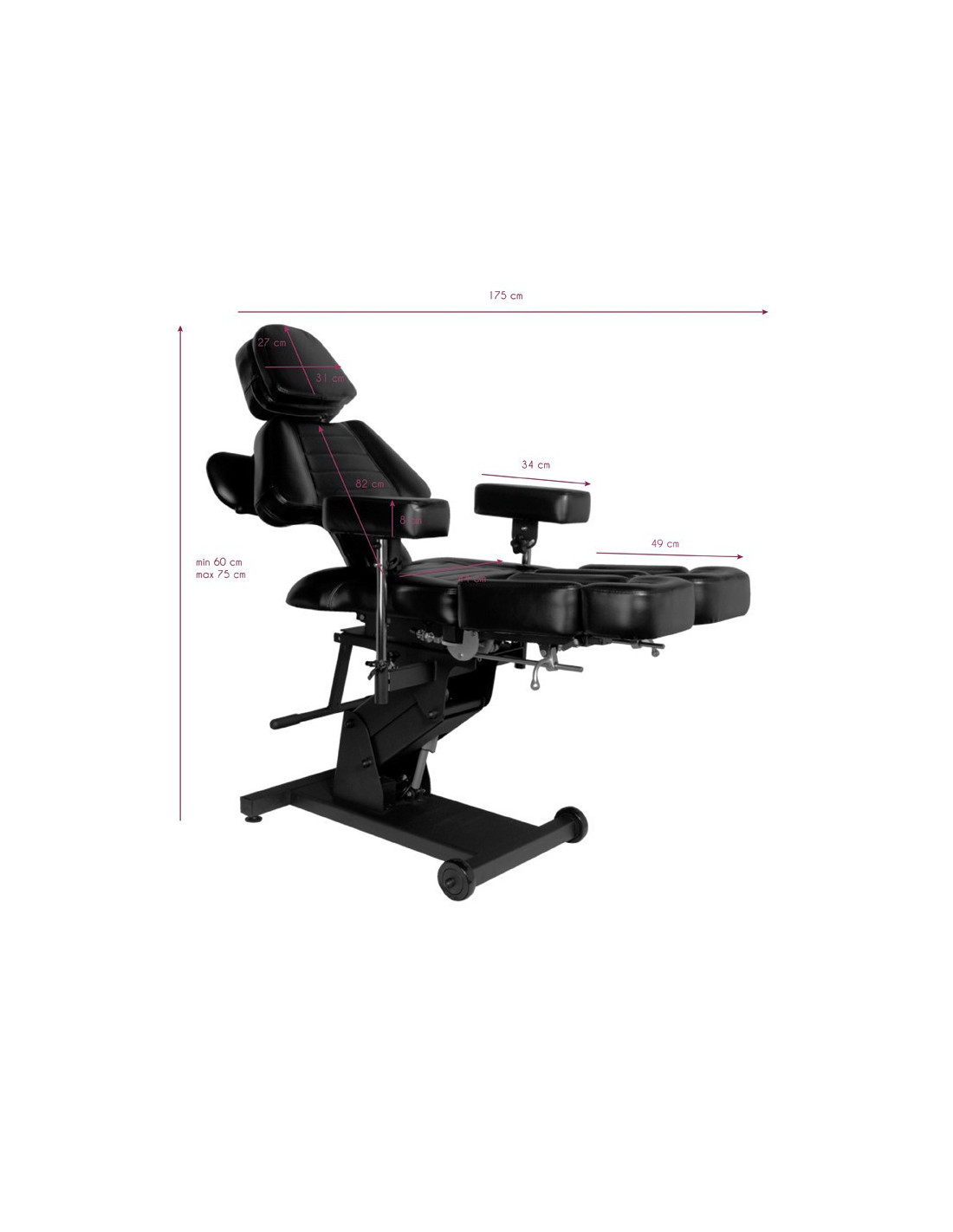 Tattoo 124833 SILLA DE TATUAJE ELECTRIC PRO INK NEGRA 606