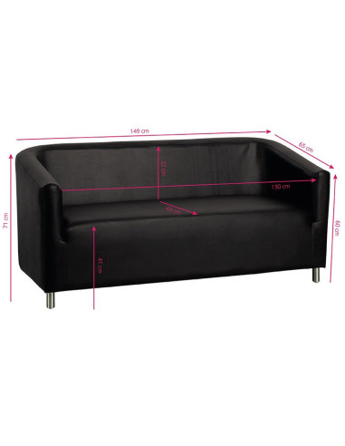 Bakea black waiting room sofa