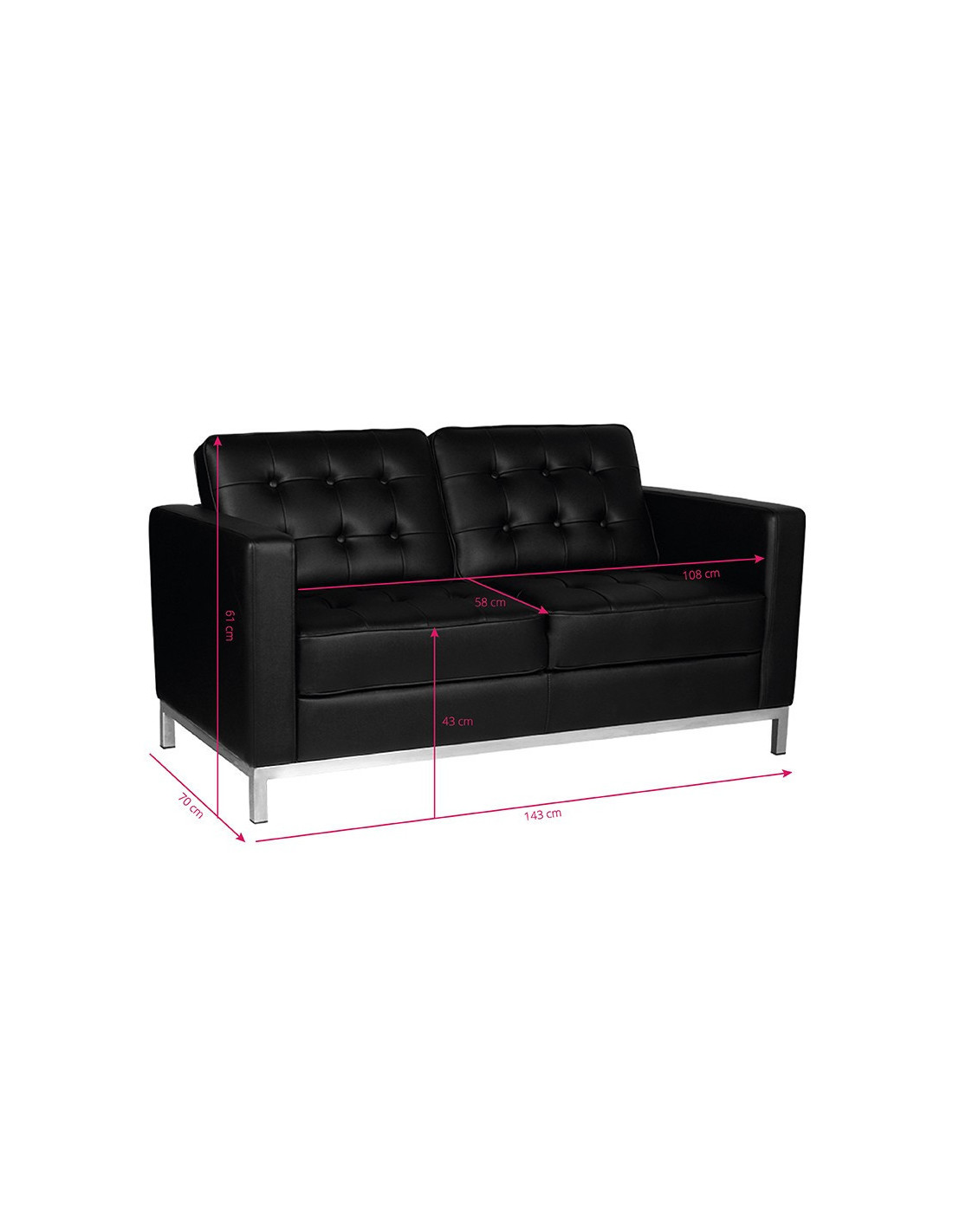 Black Periple waiting room sofa