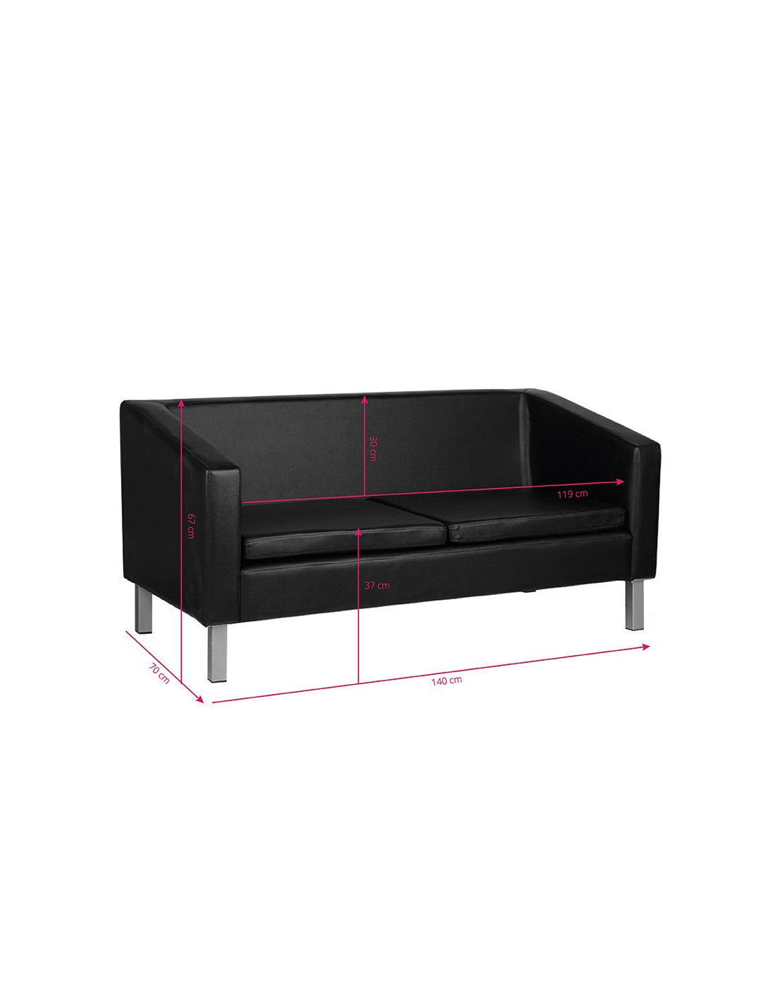 Black flight waiting room sofa