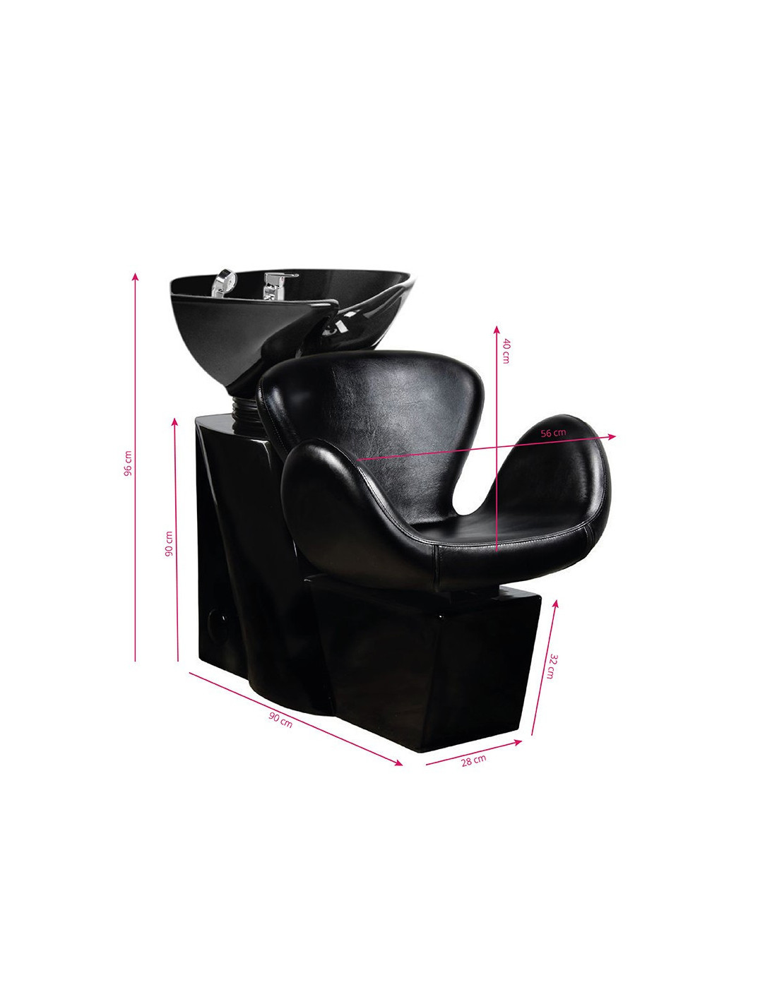 fregadero de champú amsterdam negro 