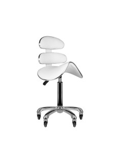 Taburete con ruedas am-880 blanco