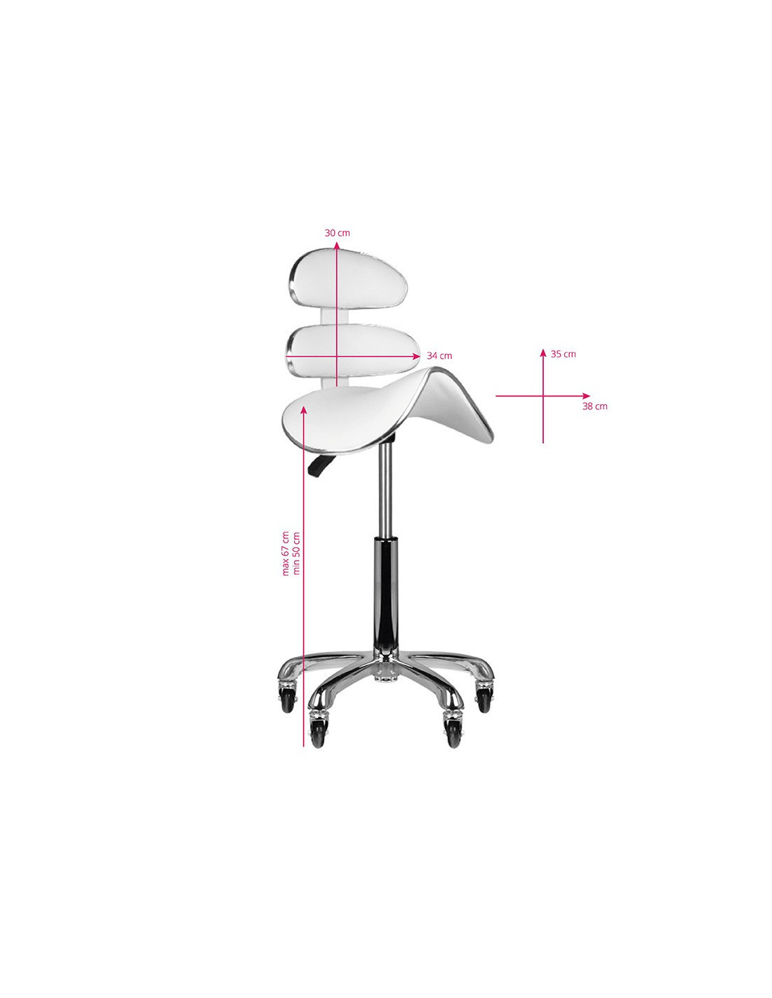 TABORET KOSMETYCZNY VELOCITÀ DEL RULLO AM-880 BIAŁY