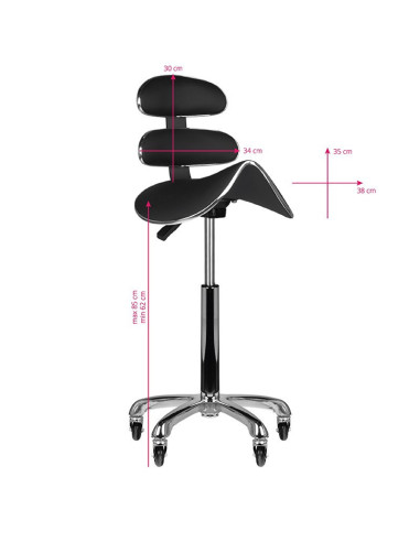 SPEED AM-880 BLACK HIGH Stool with Wheels