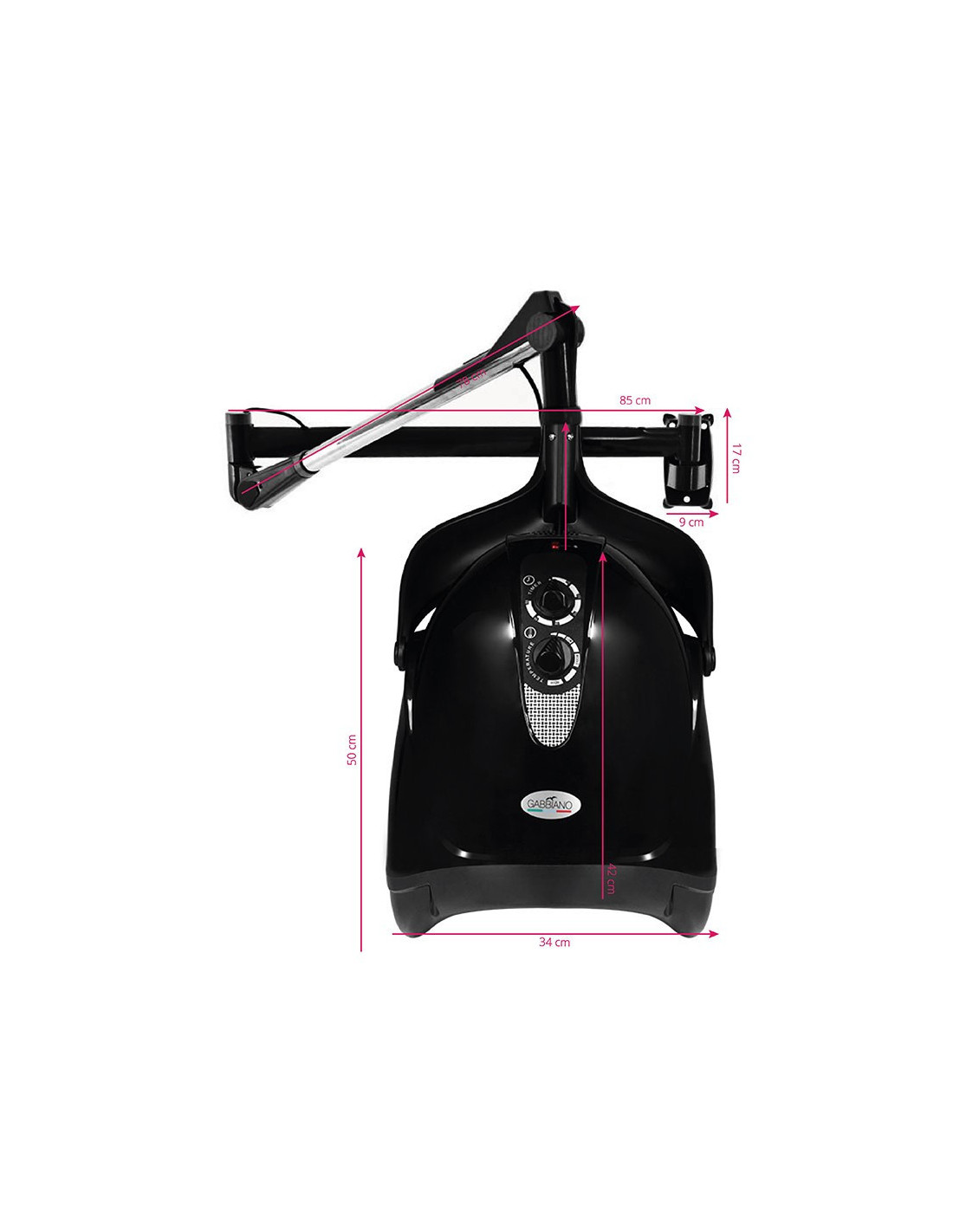 Capacete secador de cabelo no braço dx-w PRETO 