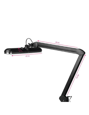 LÁMPARA DE TALLER LED ELEGANTE 801-S CON TORNILLO DE ESTÁNDAR, NEGRA