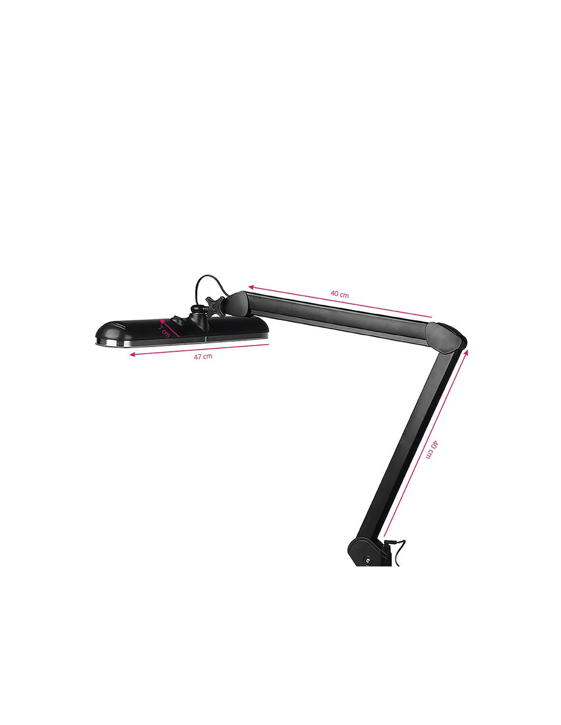 ELEGANTE 801-S LED WERKPLAATSLAMP MET STANDAARD BANKSCHROEF, ZWART