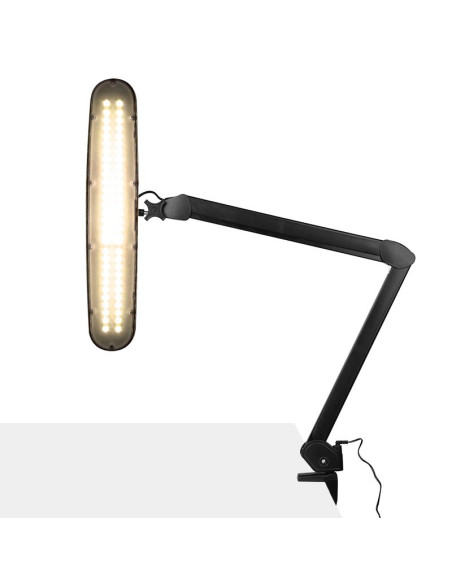 Elegante led werkplaatslamp 801-tl met een bankschroef reg. intensiteit en kleur van zwart licht 