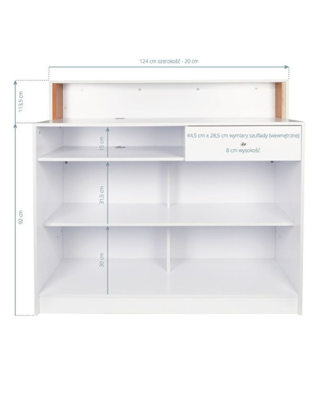 Schwarz-weißer Empfangstresen im Chesterfield-Stil