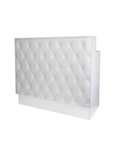 Mostrador de recepción estilo chesterfield blanco