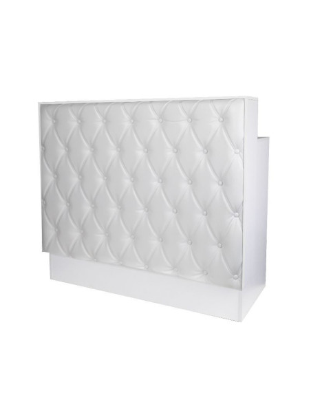 Mostrador de recepción estilo chesterfield blanco 