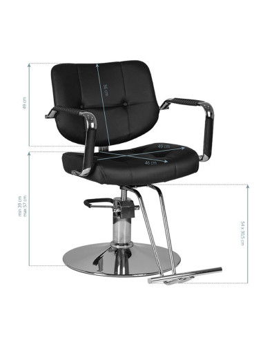Fauteuil de coiffure vigo noir 