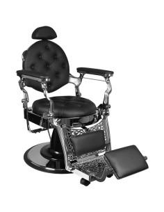 Giulio Silver & Black Barber chair – Vintage Throne & Professional Comfort