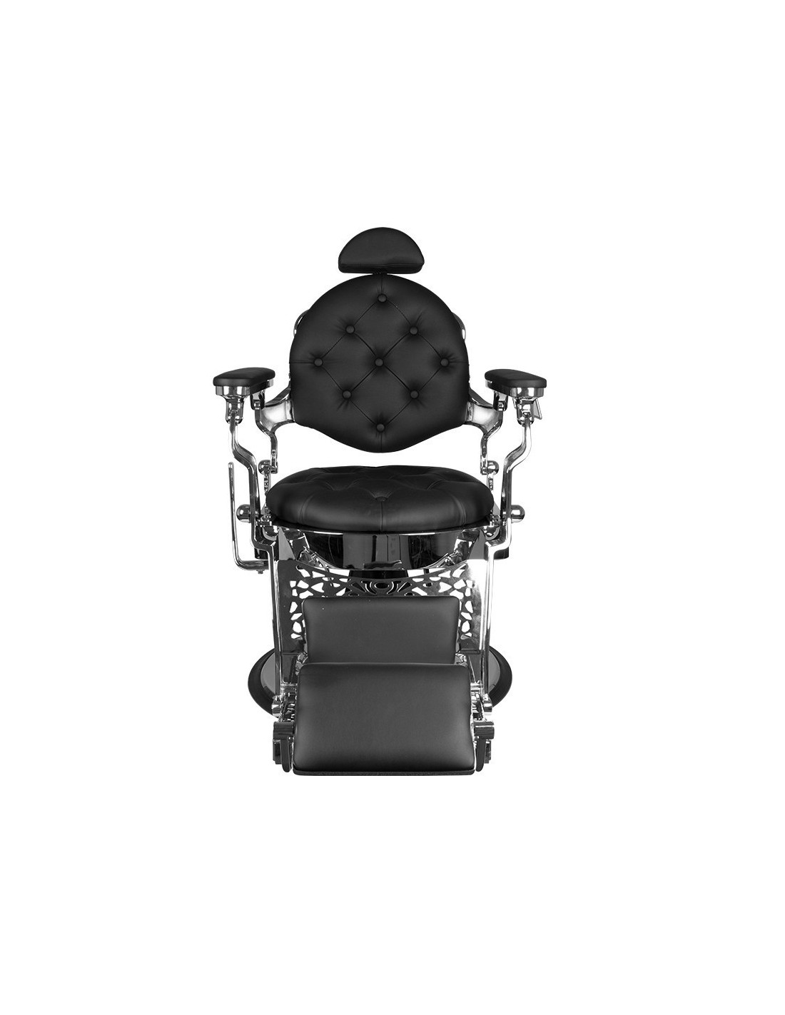 Silla de barbero Giulio plateada y negra