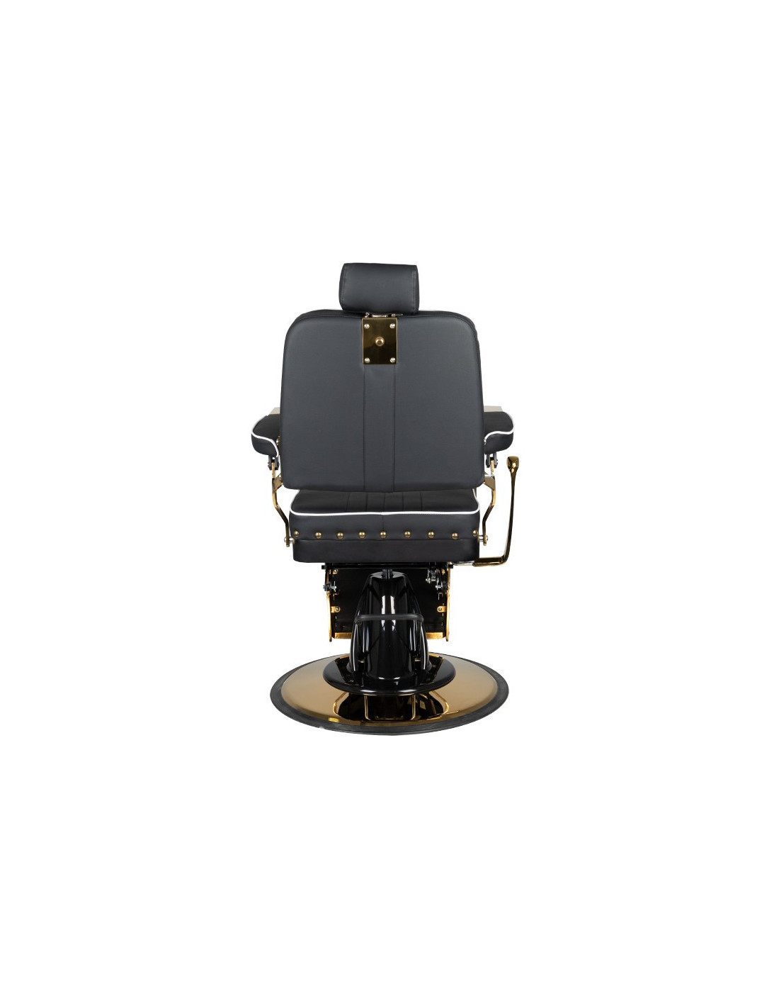 Silla de barbero Filippo Gold negra: un elegante trono profesional