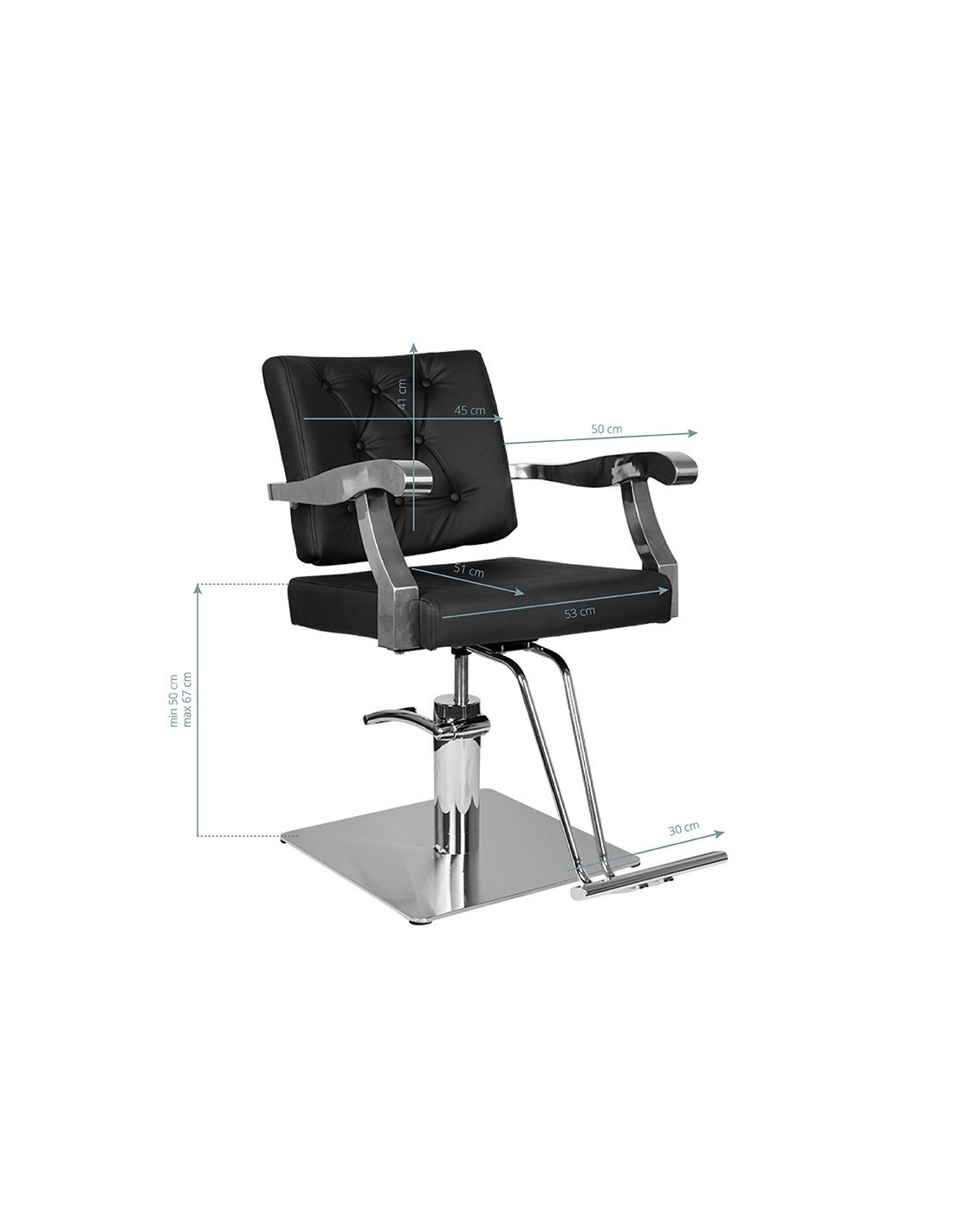 Lyon black hairdressing chair {attributes}