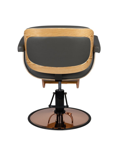 Tuluza black wooden hairdressing chair {attributes}