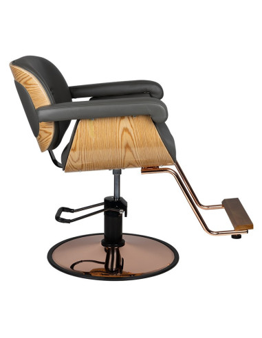 Tuluza Friseurstuhl aus schwarzem Holz {attributes}