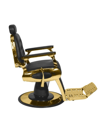 Francesco Gold & Black Barber chair – Prestige Style & Professional Adjustments 