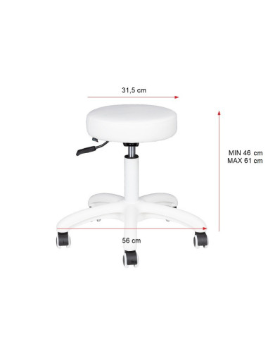 Tattoo 134992 SGABELLO BIANCO CON RUOTE TATTOO AM-303-2