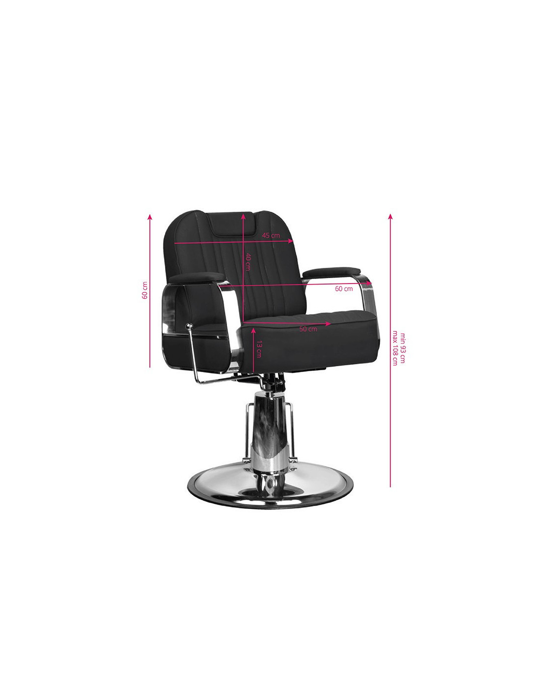  Fauteuil de coiffure RUFO noir 