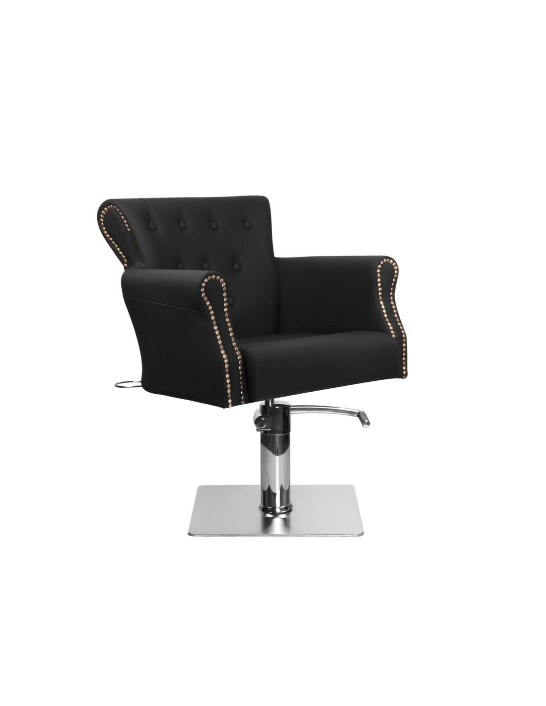 Alberto black upholstered hairdressing chair {attributes}