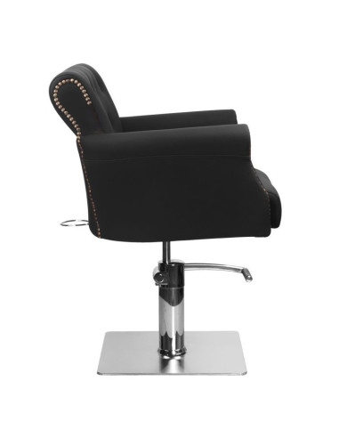 Alberto schwarz gepolsterter Friseurstuhl {attributes}