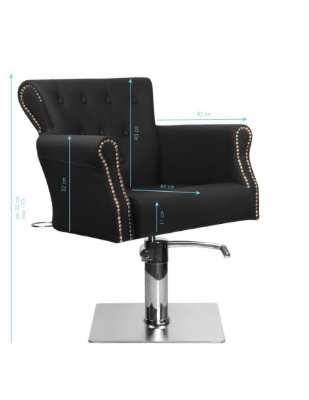 FAUTEUIL DE COIFFURE CAPITONNER ALBERTO NOIR 