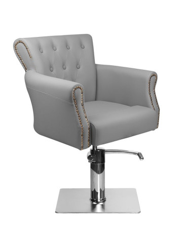 Fauteuil de coiffure capitonner alberto gris