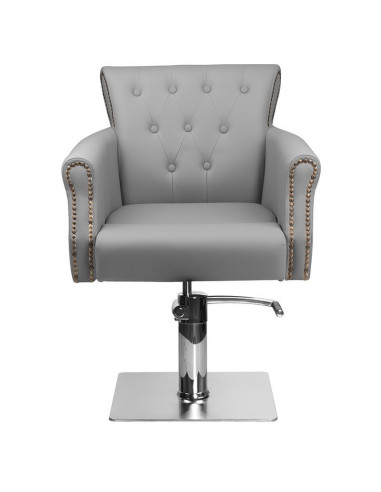 Fauteuil de coiffure capitonner alberto gris 