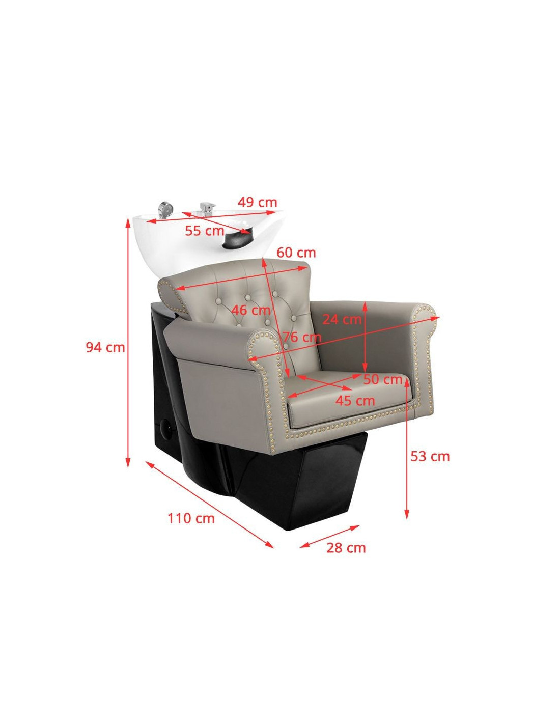 Bac a Shampoing Bac a shampoing berlin capitonne gris 