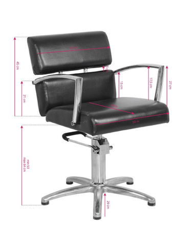 Brussels black hairdressing chair {attributes}
