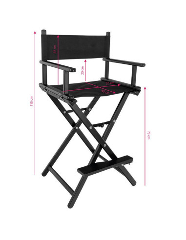 Matériel studio Maquillage  113055 Chaise de maquillage glamour aluminium noir