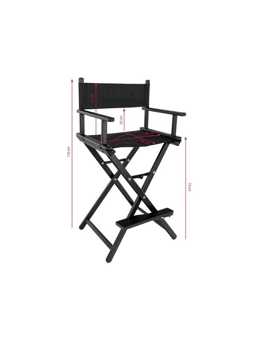 Makeup studio equipment 113055 Glamorous black aluminum makeup chair