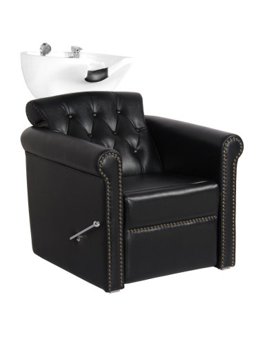 Porta shampoo imbottito berlin con poggiagambe nero 