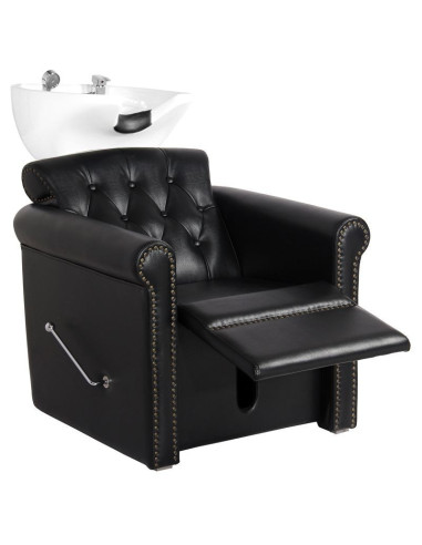 Porta shampoo imbottito berlin con poggiagambe nero 