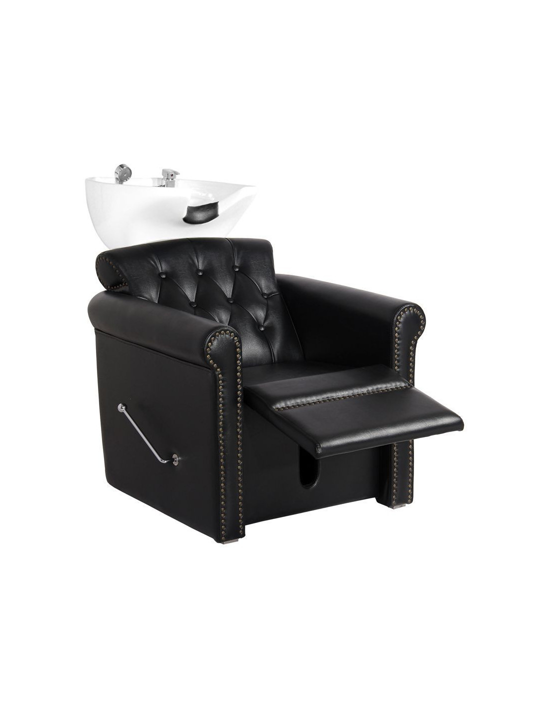 Porta shampoo imbottito berlin con poggiagambe nero 