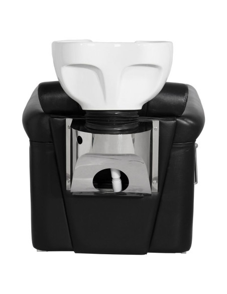 Bac a Shampoing Bac à shampoing berlin capitonné avec repose jambes noir 