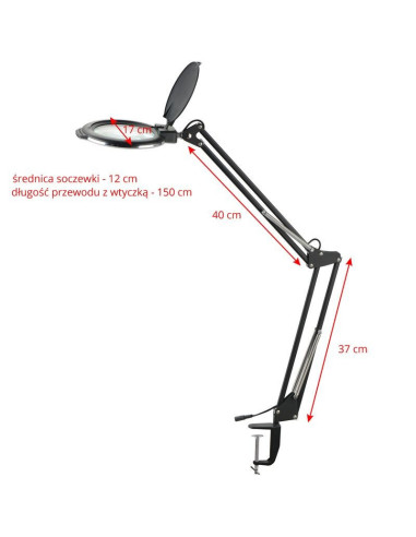 Lupa led moonlight 8012/5" blanco para encimera 