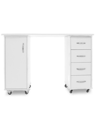 Stoły do manicure 115630 BIURKO 2027 BP BIAŁA DWIE SZAFKA