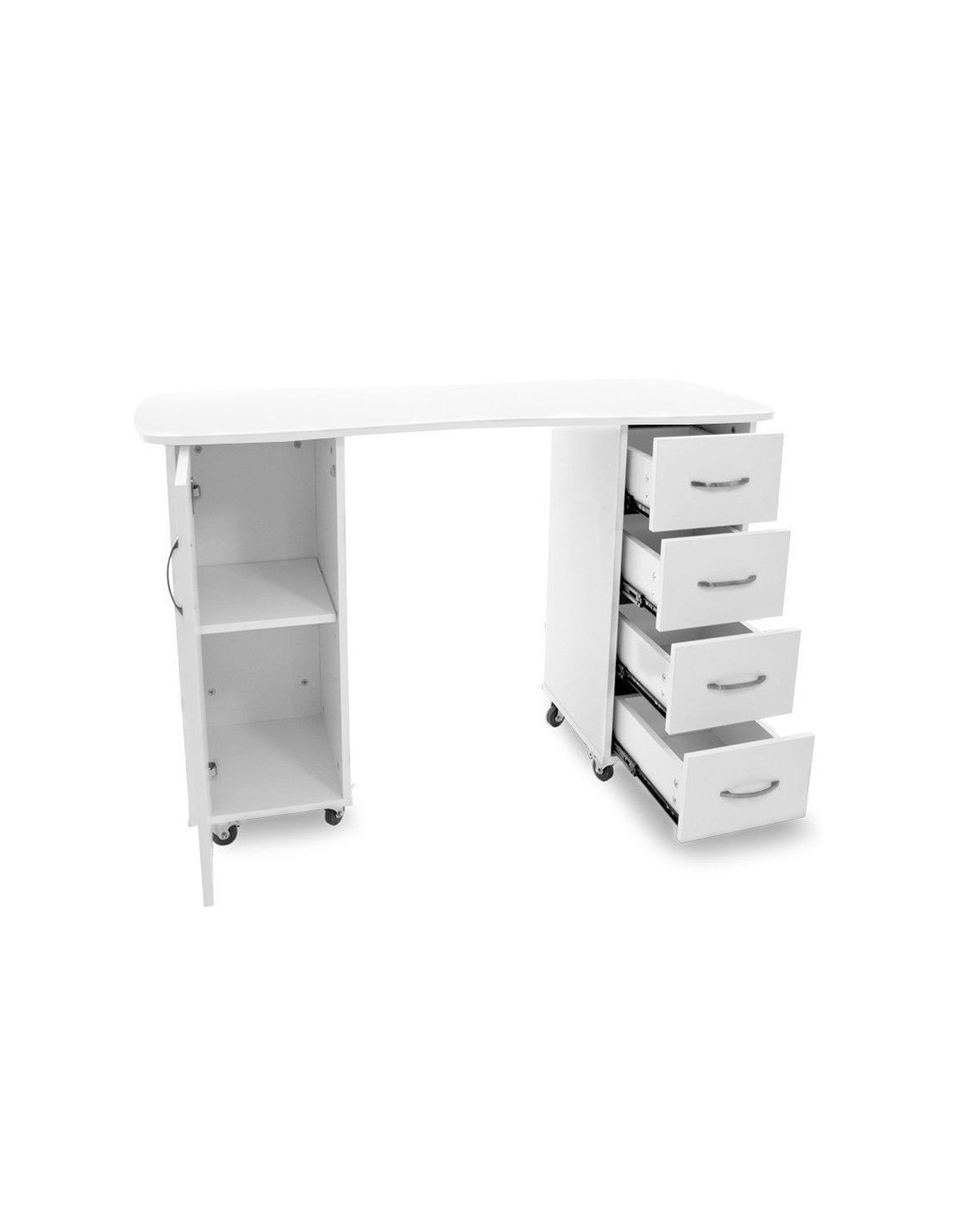 Manicure Tables 115630 OFFICE 2027 BP WHITE TWO CABINETS