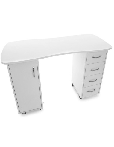 Stoły do manicure 115630 BIURKO 2027 BP BIAŁA DWIE SZAFKA