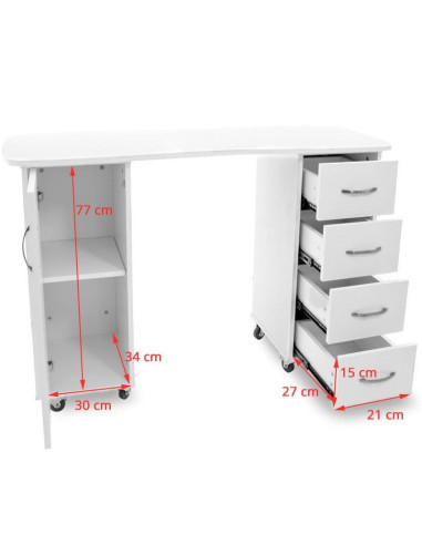 Maniküretische 115630 OFFICE 2027 BP WEISS ZWEI SCHRÄNKE
