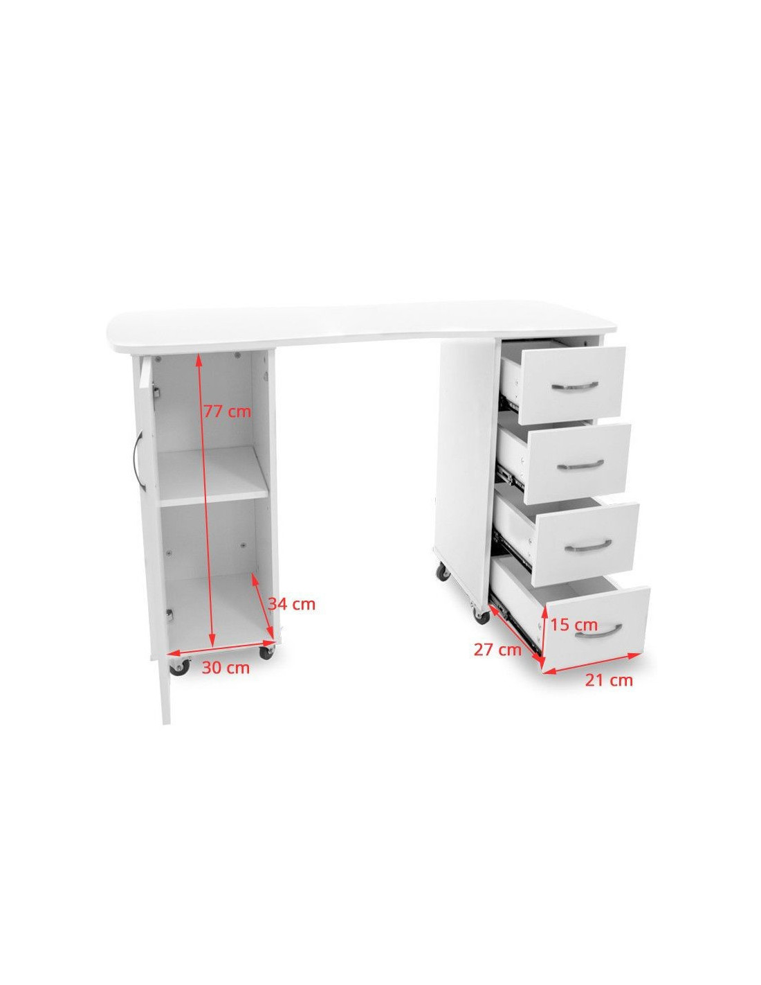 Tables Manucures  115630 BUREAU 2027 BP BLANC DEUX ARMOIRES