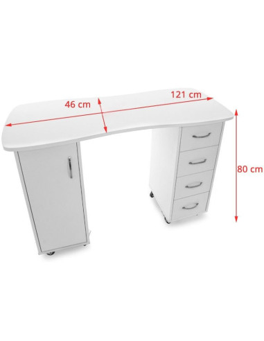 Maniküretische 115630 OFFICE 2027 BP WEISS ZWEI SCHRÄNKE