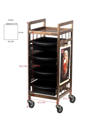 V15 hairdressing, coloring and storage trolley