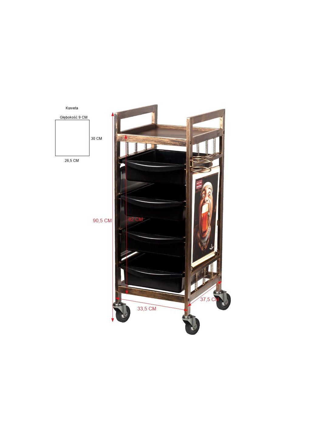 V15 hairdressing, coloring and storage trolley